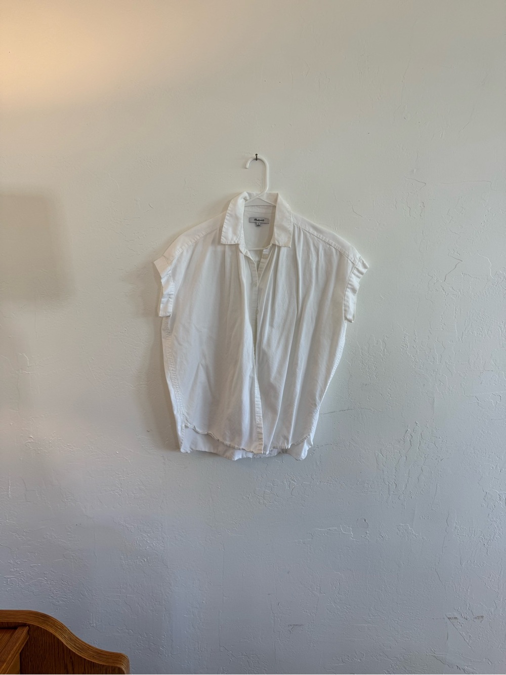 Madewell White Button-Up Collared Shirt